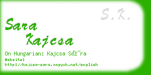 sara kajcsa business card